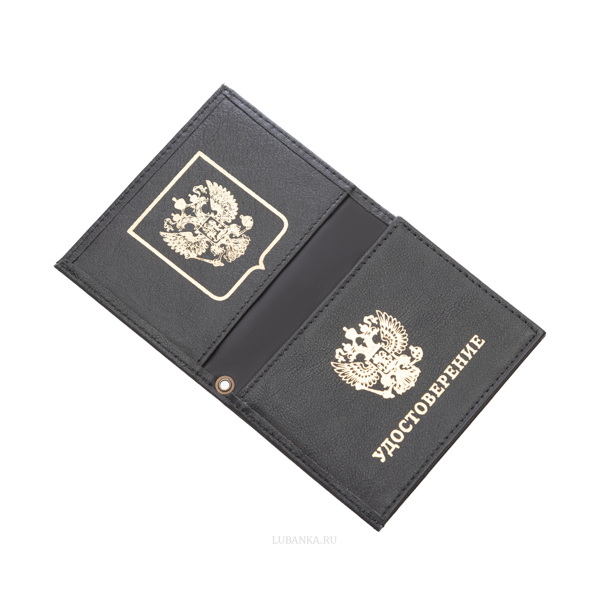Обложка для удостоверения Россия черная