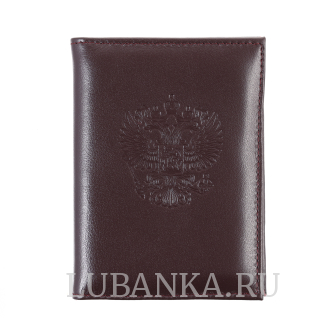Обложка для автодокументов Россия с картхолдером бордовая