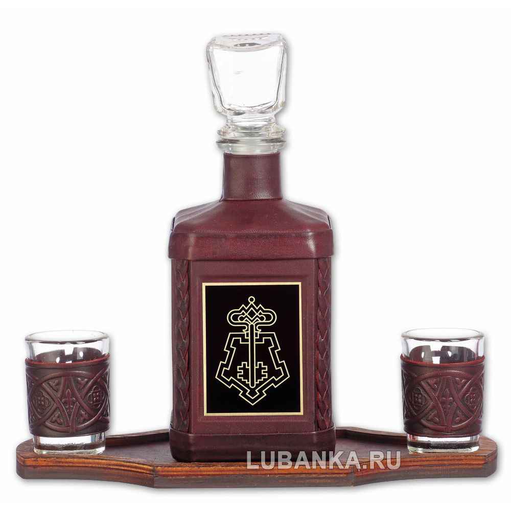 Набор для водки «Вневедомственная охрана» бордовый
