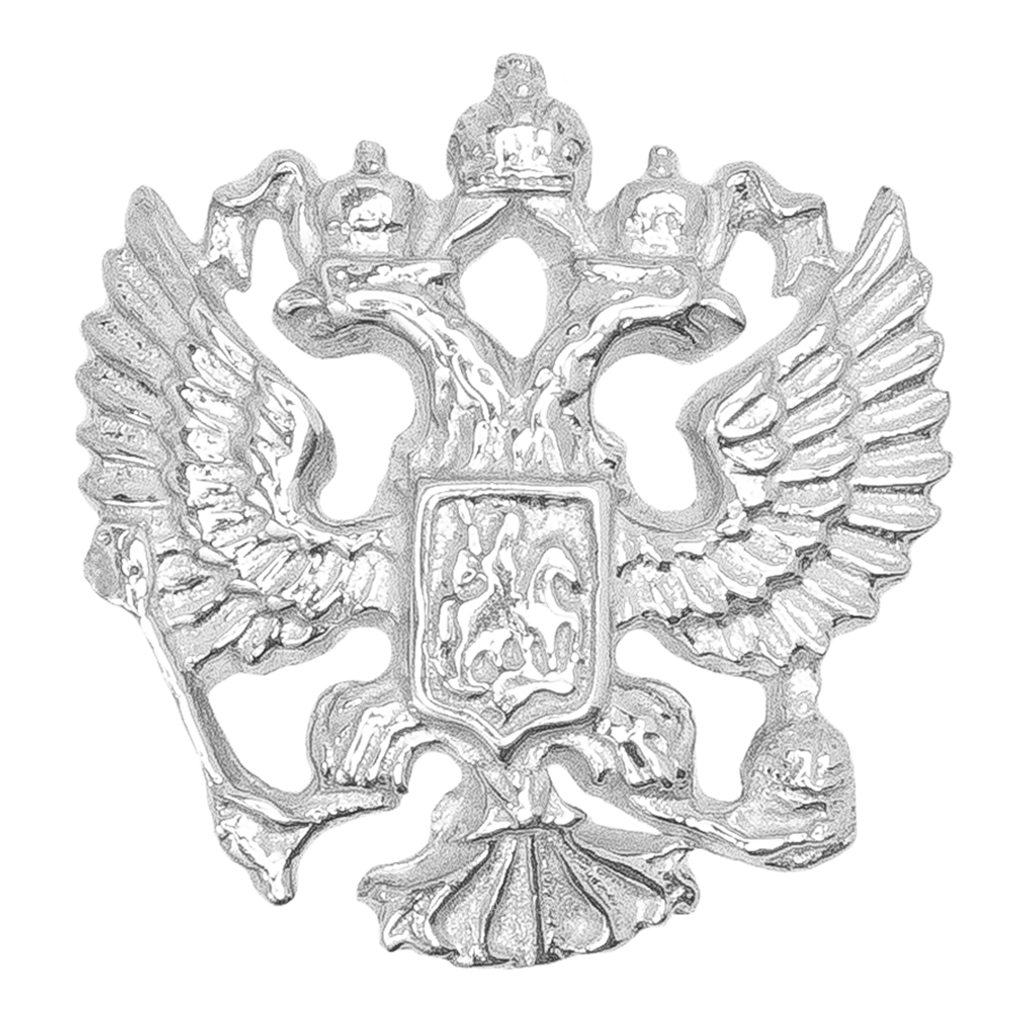 Значок Герб России серебро