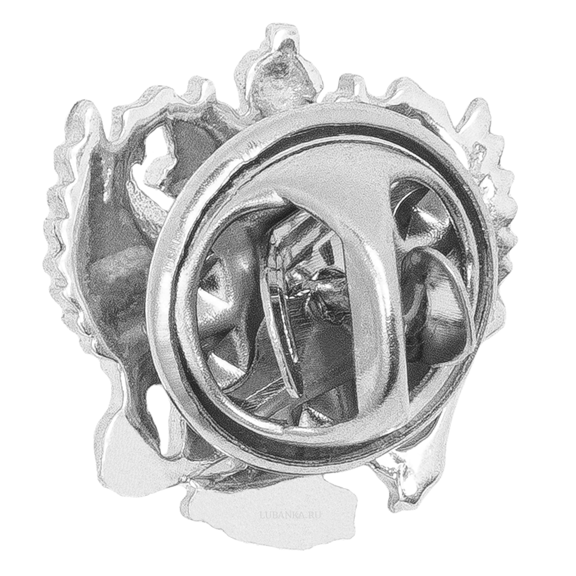 Значок Герб России серебро