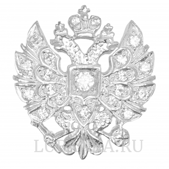 Значок Герб России серебро