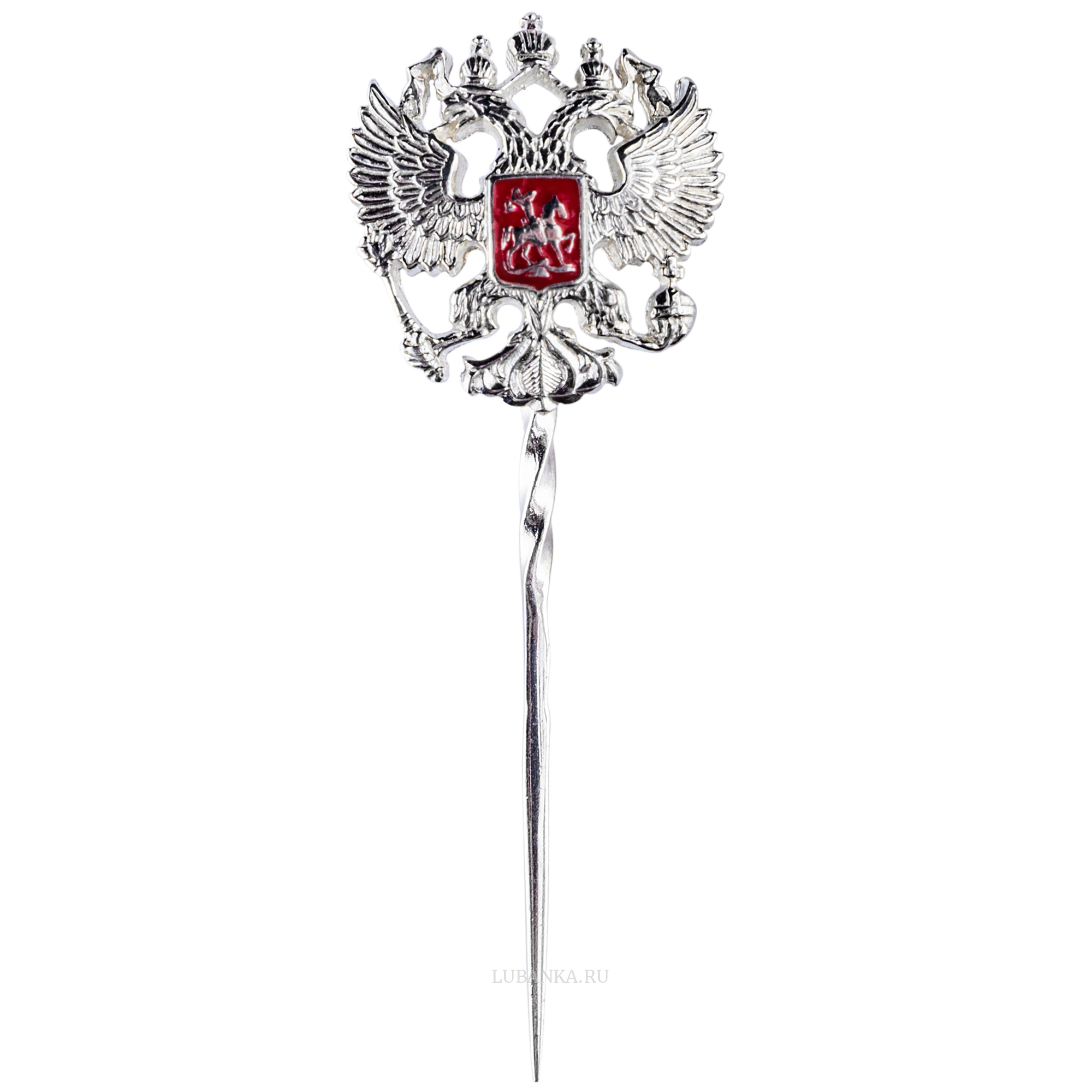 Заколка Герб России серебро