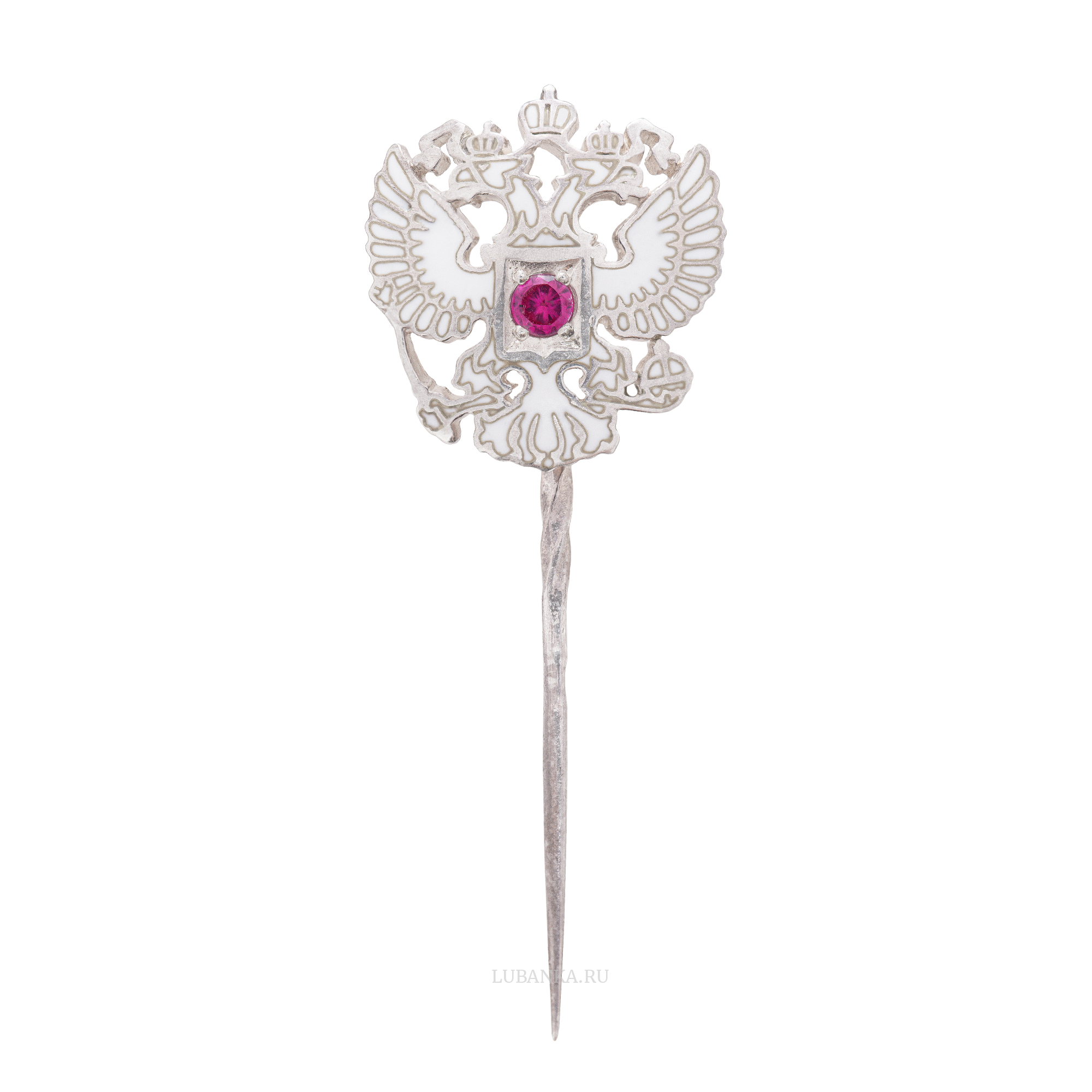 Заколка Герб России серебро