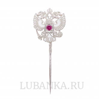 Заколка Герб России серебро