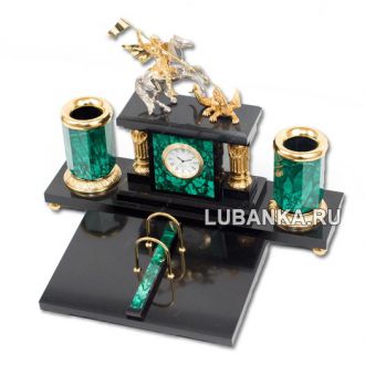 Настольный набор для руководителя «Георгий Победоносец» из камня